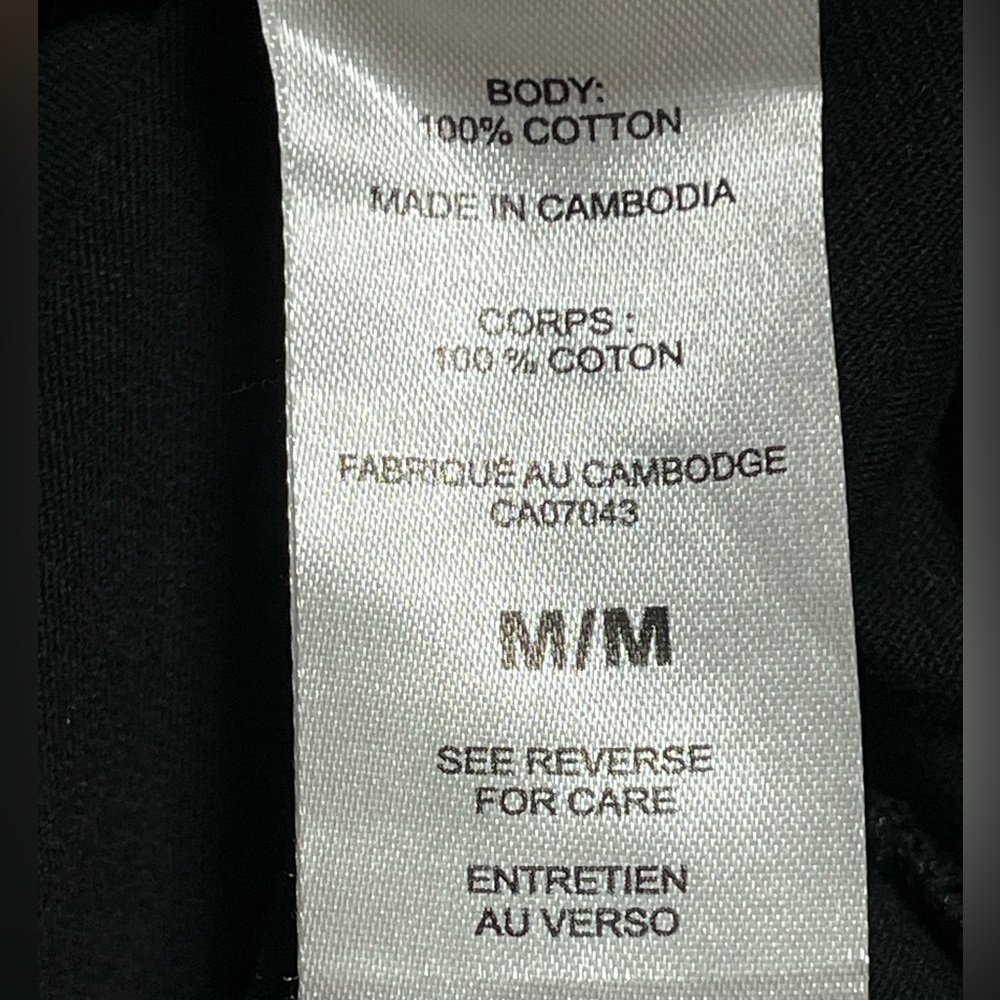 Champion Long Sleeve Shirt – Black – Size M – 100% Cotton – Made in Cambodia - Picture 6 of 9